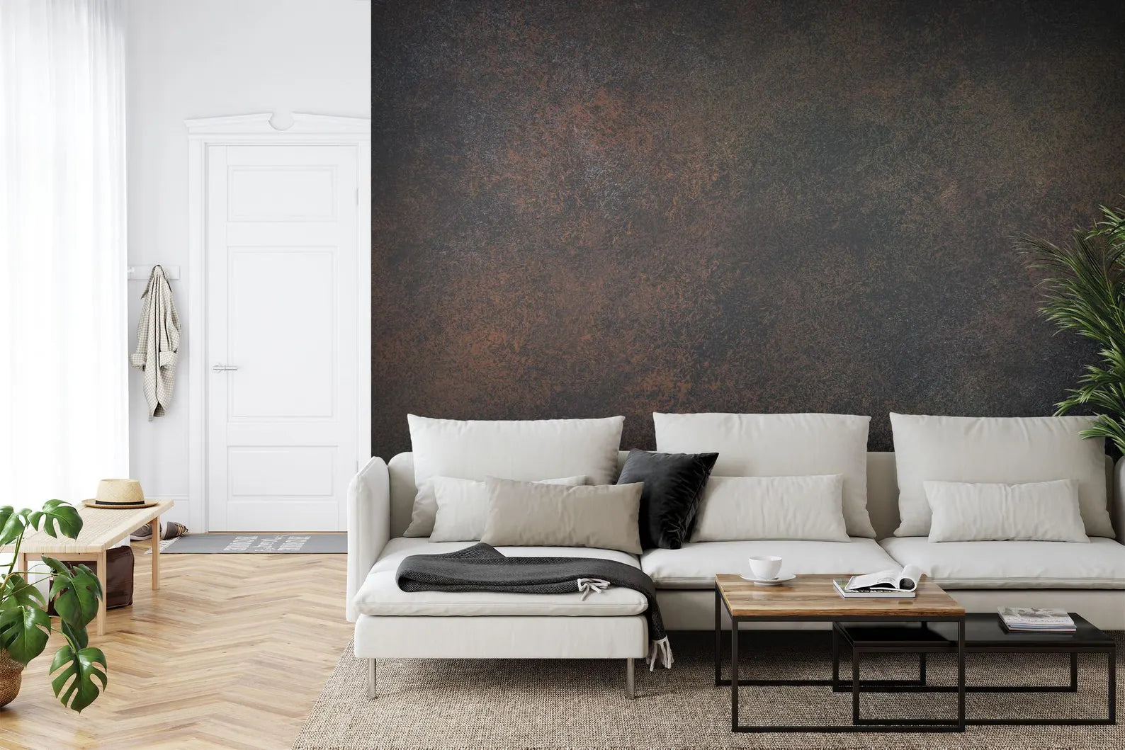 Black Concrete Texture Wallpaper Art Print