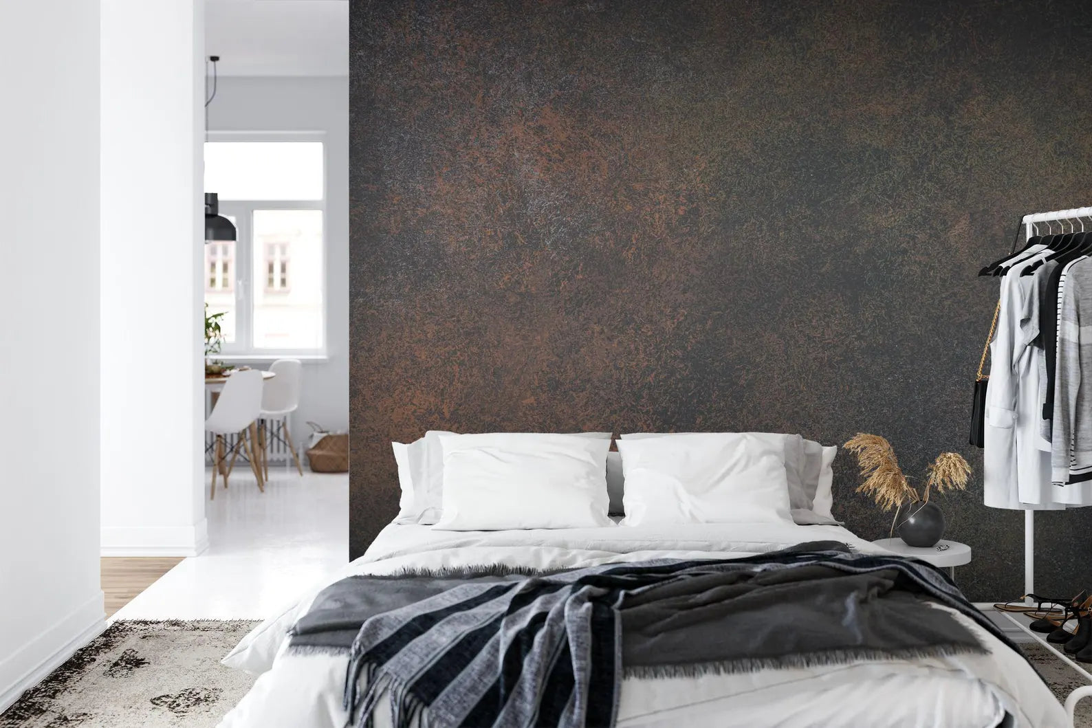 Black Concrete Texture Wallpaper Art Print