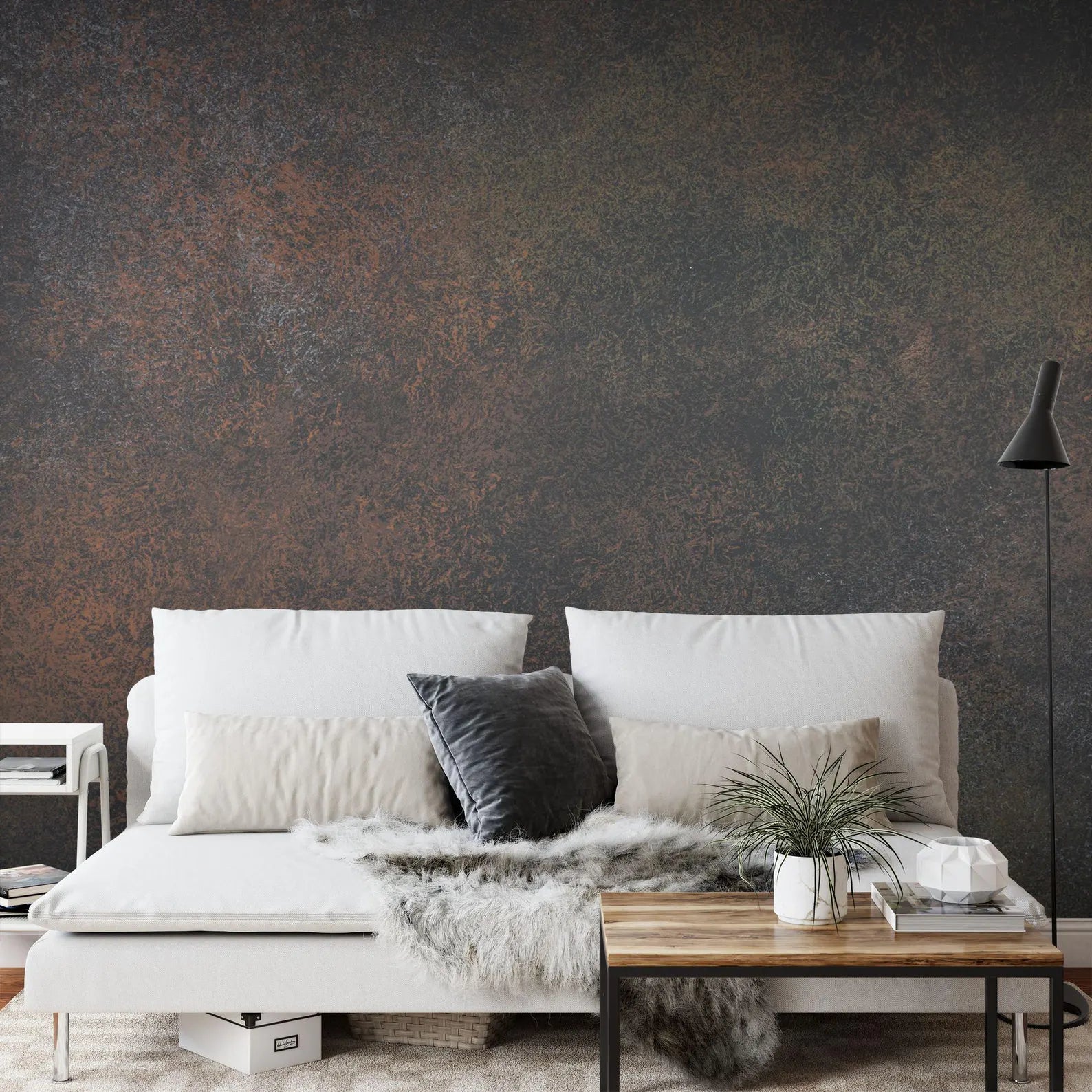 Black Concrete Texture Wallpaper Art Print