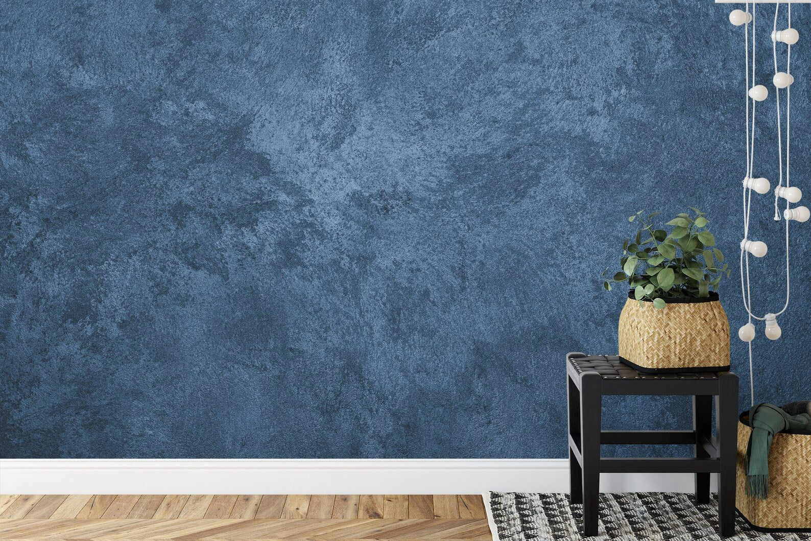 Dark Blue Concrete Texture Wall Mural, Elegant Gift