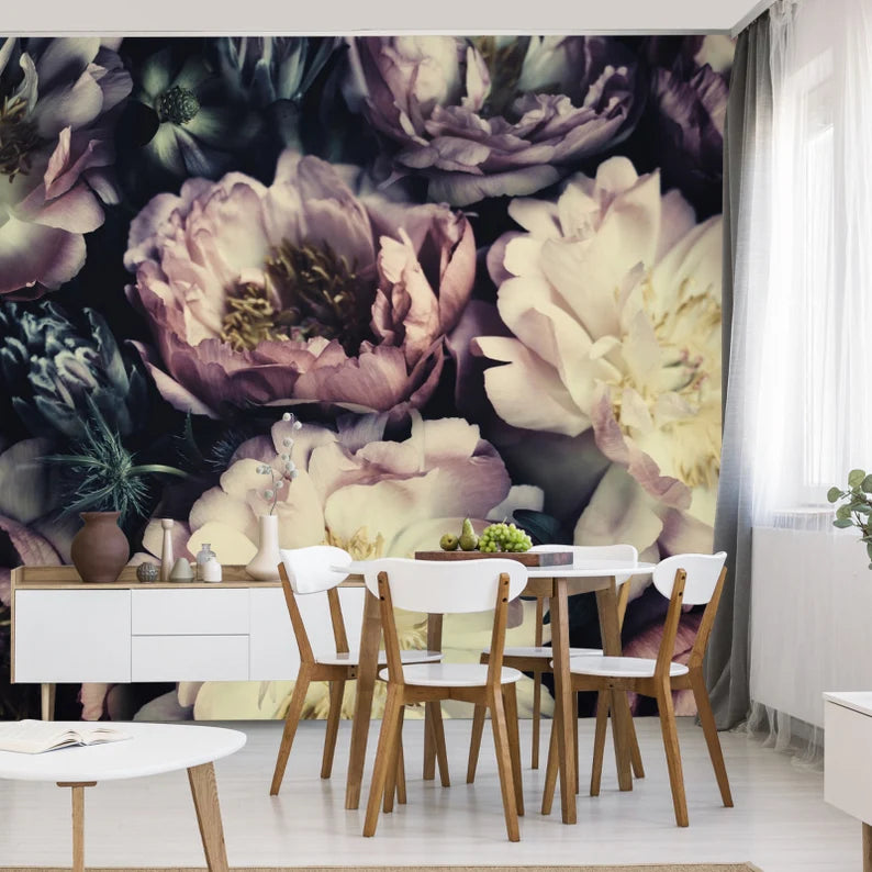 Vintage Peonies Wallpaper Mural Art Print