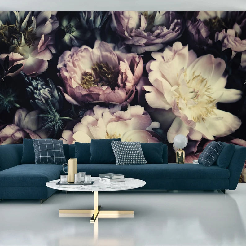 Vintage Peonies Wallpaper Mural Art Print