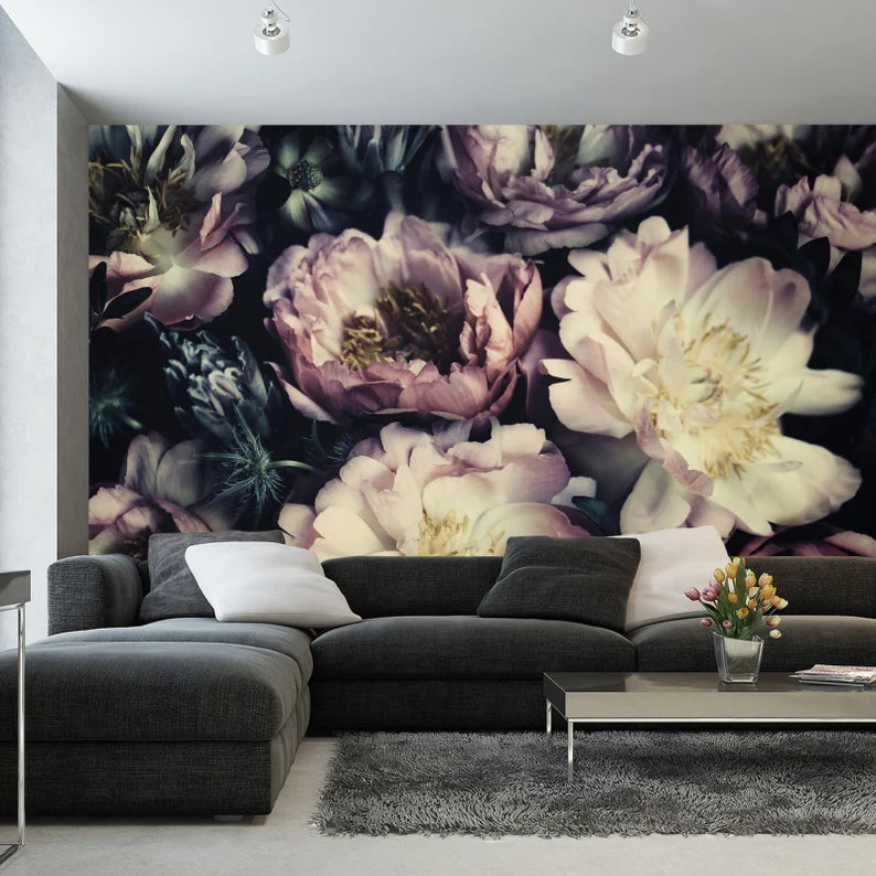 Vintage Peonies Wallpaper Mural Art Print