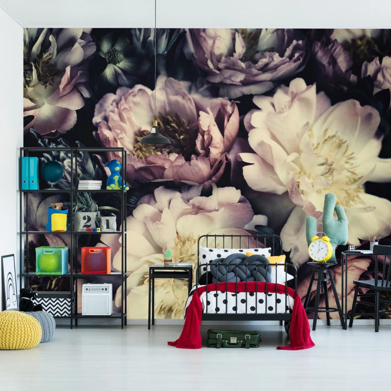 Vintage Peonies Wallpaper Mural Art Print