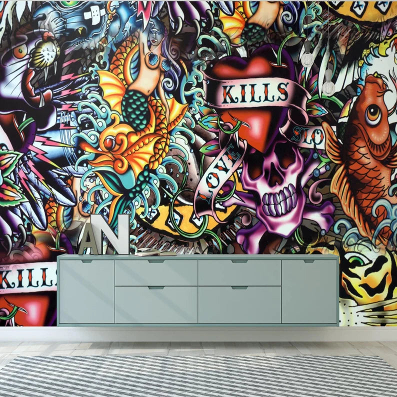 Graffiti Grunge Mural | Hip Hop Music Art
