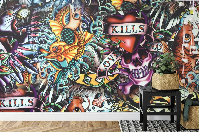 Graffiti Grunge Mural | Hip Hop Music Art