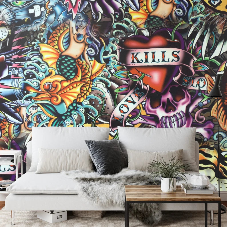 Graffiti Grunge Mural | Hip Hop Music Art