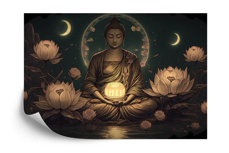 Meditating Buddha Wallpaper Mural - Removable