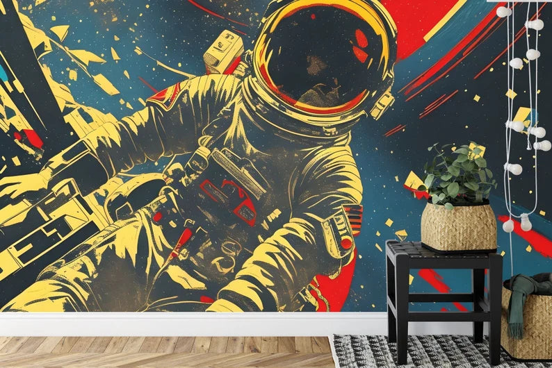 Cosmonaut Space Wall Decal Art Print