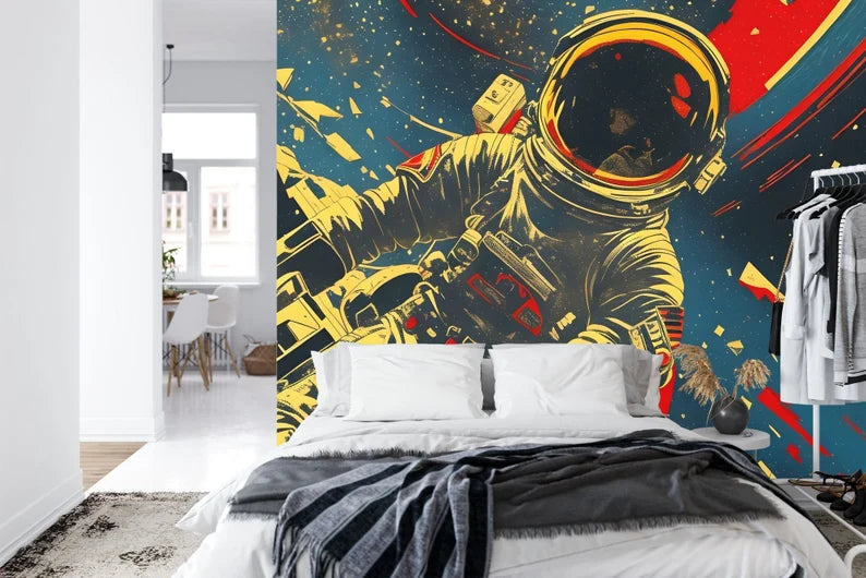 Cosmonaut Space Wall Decal Art Print