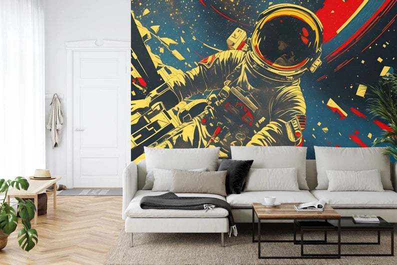 Cosmonaut Space Wall Decal Art Print