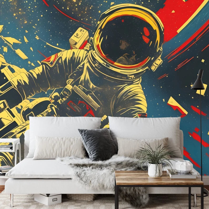 Cosmonaut Space Wall Decal Art Print