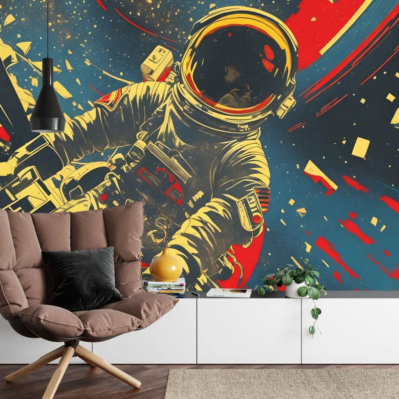 Cosmonaut Space Wall Decal Art Print