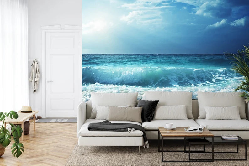 Sea Wave Beach View Wallpaper Mural Art Print