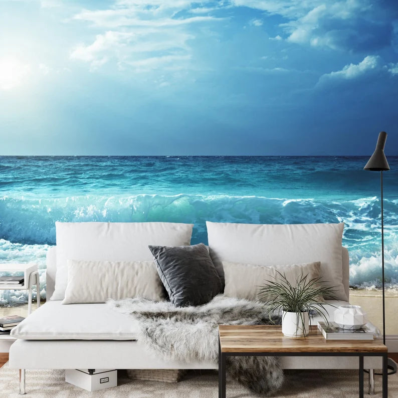 Sea Wave Beach View Wallpaper Mural Art Print