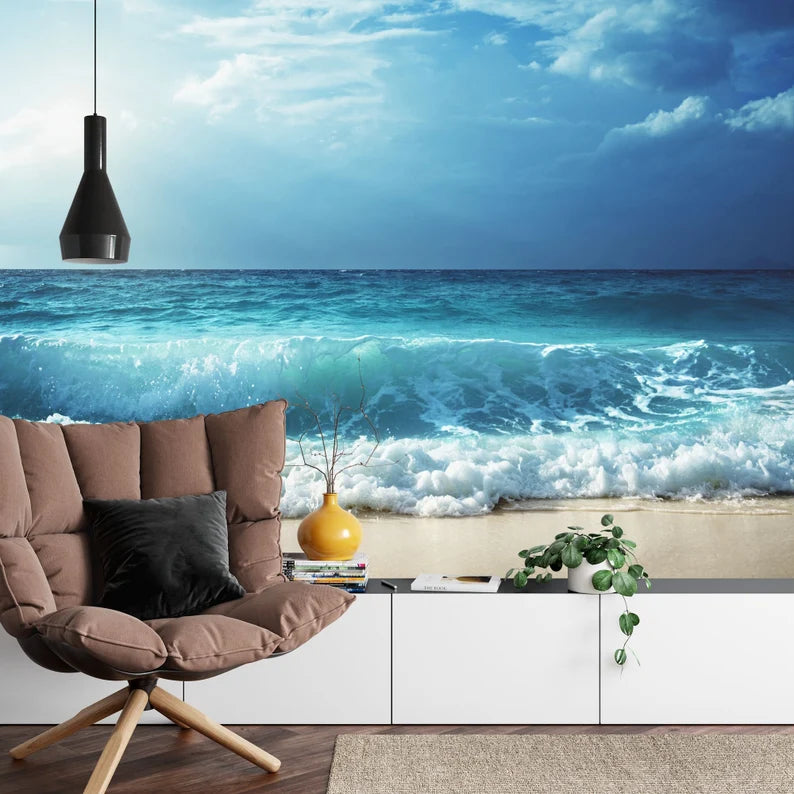 Sea Wave Beach View Wallpaper Mural Art Print