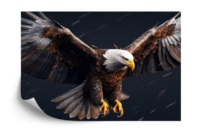 Bald Eagle In Flight Wallpaper Mural Art Print