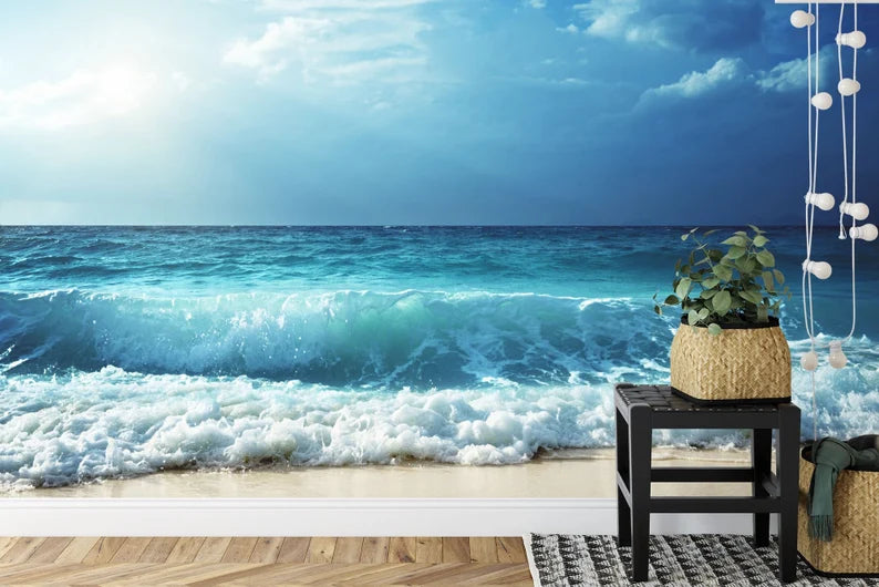 Sea Wave Beach View Wallpaper Mural Art Print