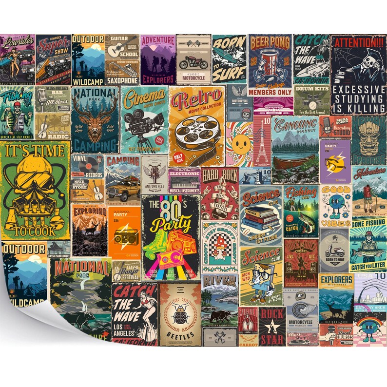 Retro Pop Art Collage Wallpaper Mural