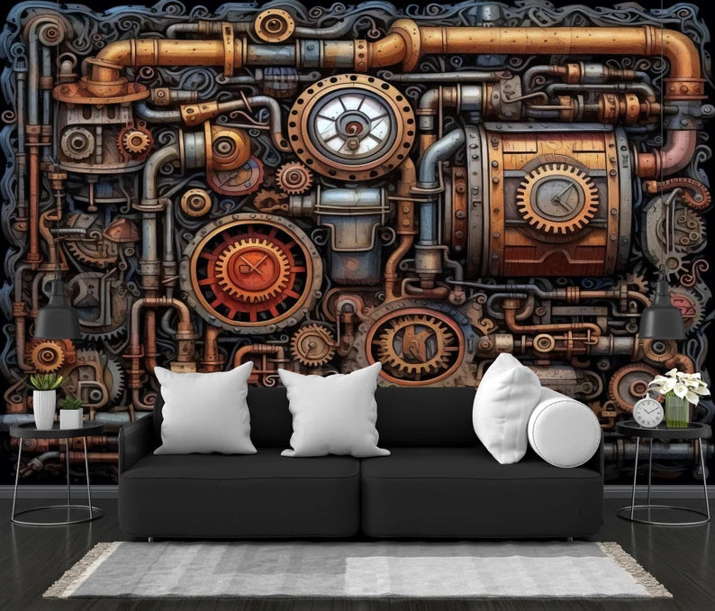 Steampunk Machinery Industrial Science Fiction Wallpaper
