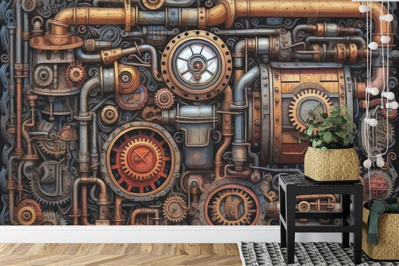 Steampunk Machinery Industrial Science Fiction Wallpaper