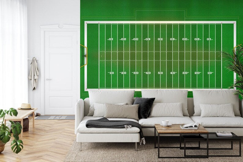American Football Field Wallpaper Mural, Kids Room Decor