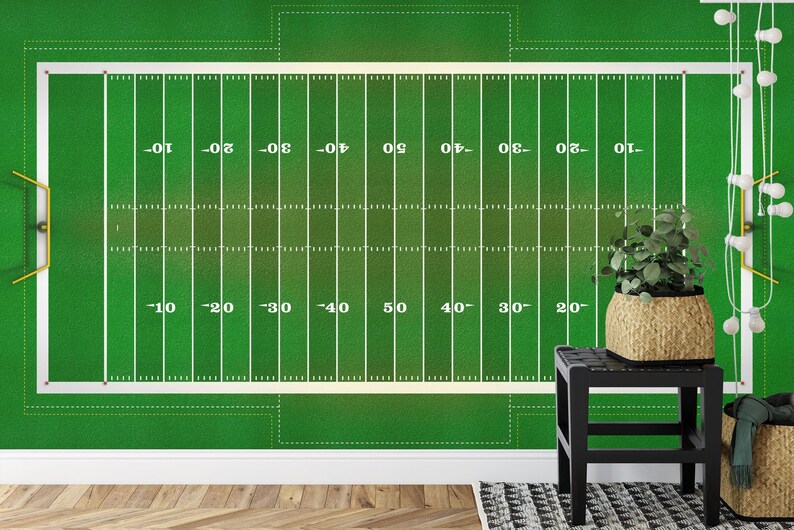 American Football Field Wallpaper Mural, Kids Room Decor