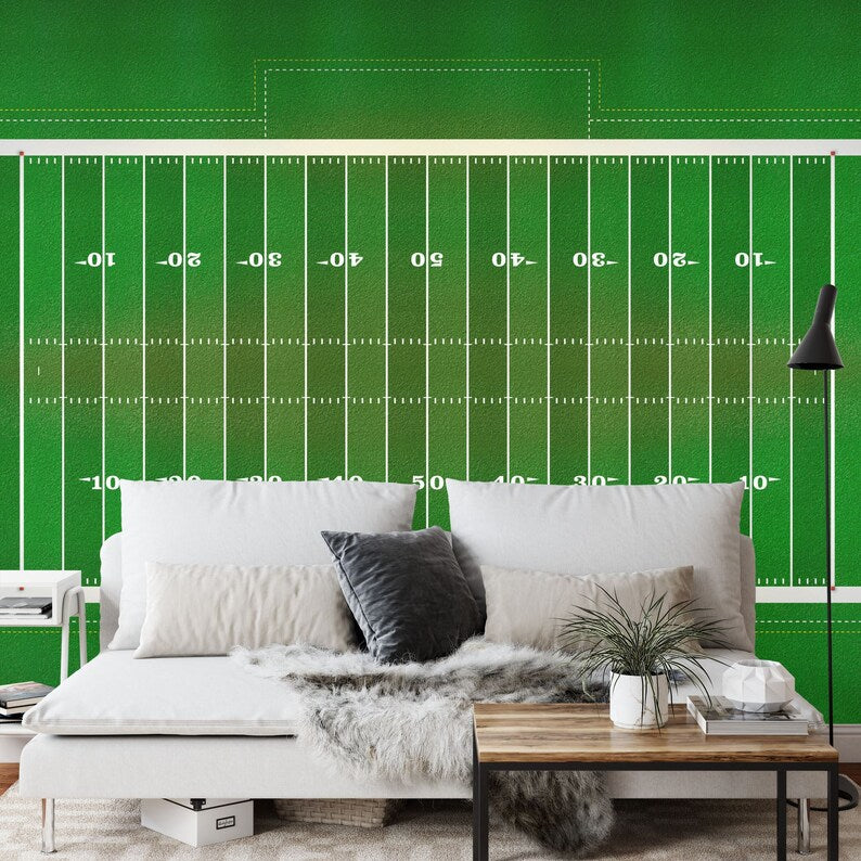 American Football Field Wallpaper Mural, Kids Room Decor