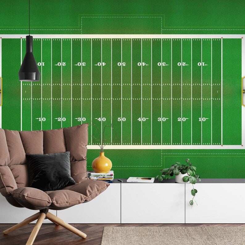American Football Field Wallpaper Mural, Kids Room Decor