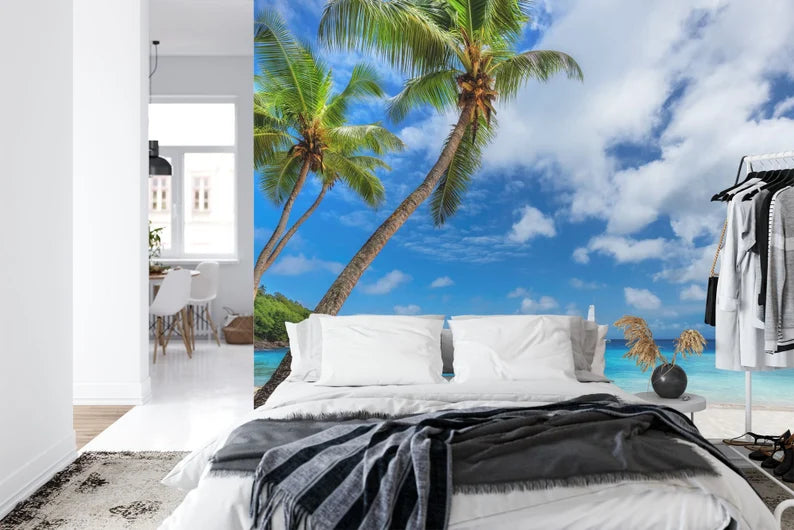 Tropical Island Beach View Wall Mural Art Print
