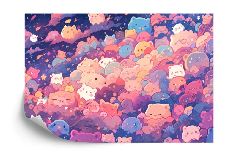 Kawaii Doodle Monster Wallpaper Kids Room Mural