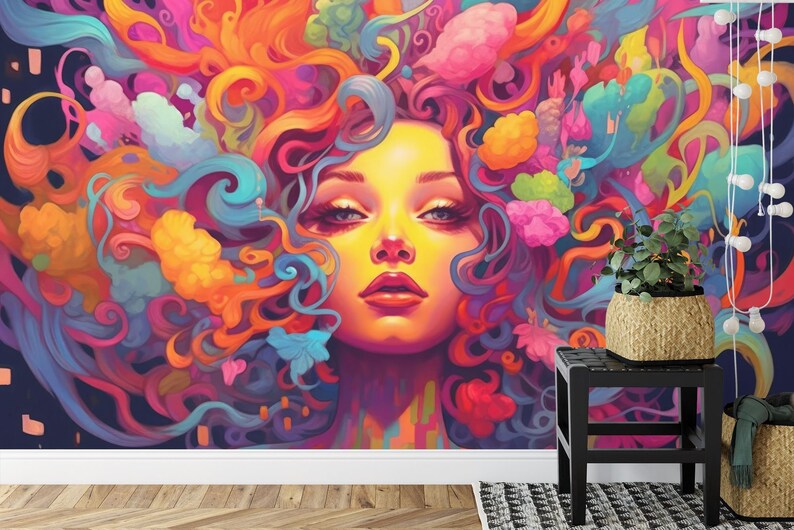 wallpaper mural close view focusing on illustration quality textures and visual depth for interior decoration wall decor wa