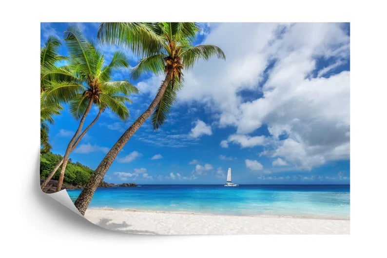 Tropical Island Beach View Wall Mural Art Print