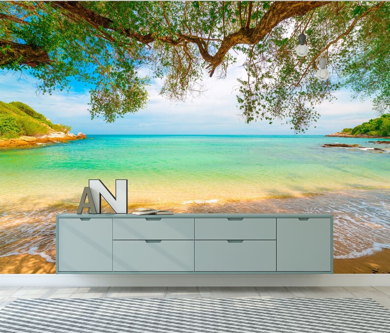 panoramic wall mural wallpaper presenting the complete artwork layout designed for large interior wall spaces wall decor wa