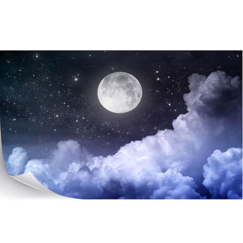 Moon & Stars Wall Mural Gift Art Print