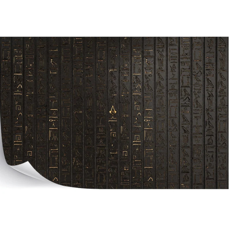 Egyptian Hieroglyphic Wall Mural, Golden Symbols