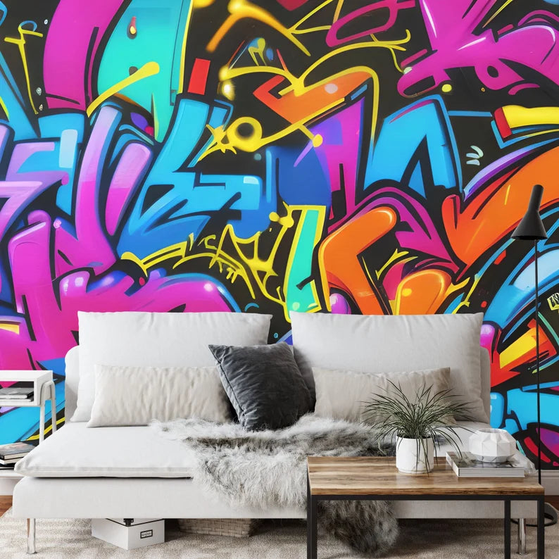 Colorful Graffiti Wallpaper Mural Art Print