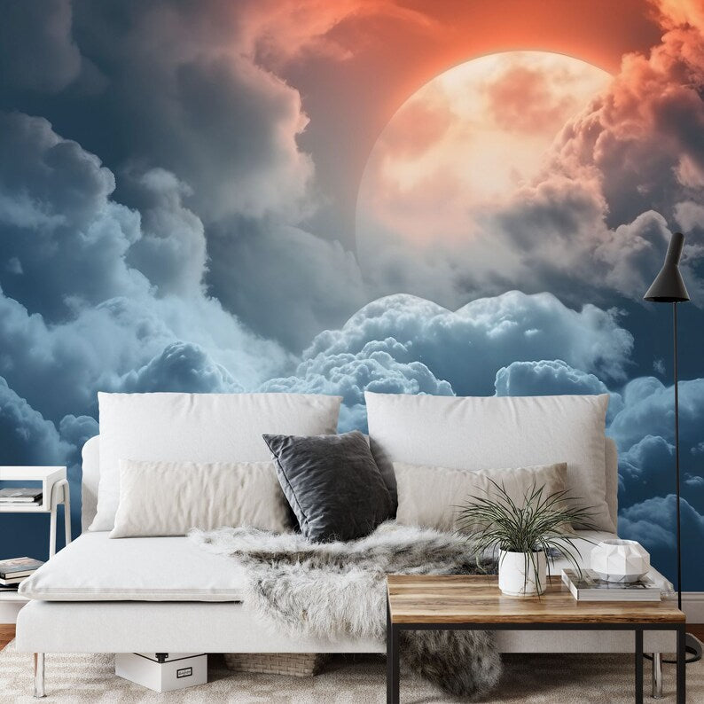 panoramic wall mural wallpaper presenting the complete artwork layout designed for large interior wall spaces wall decor wa