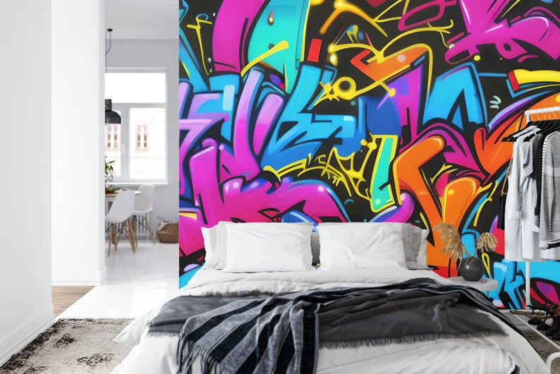 Colorful Graffiti Wallpaper Mural Art Print