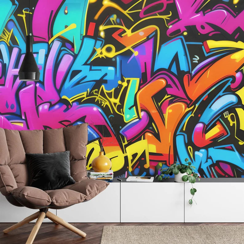 Colorful Graffiti Wallpaper Mural Art Print