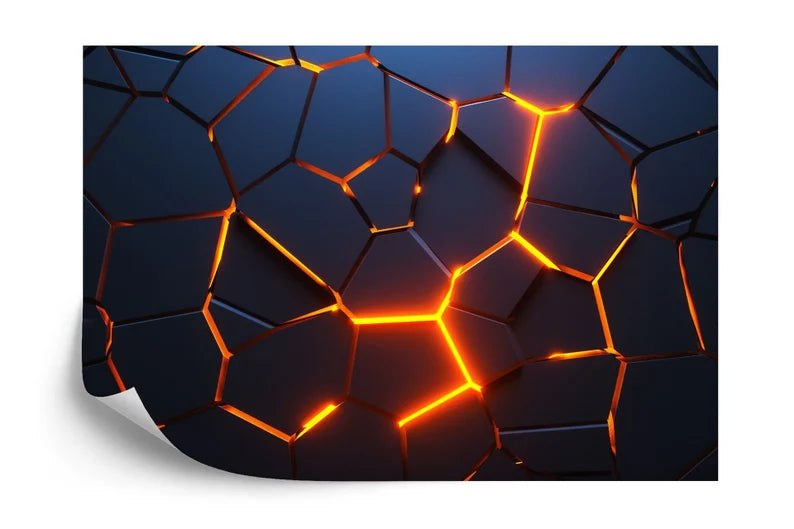 3D Geometric Wallpaper Mural, Abstract Power Burst