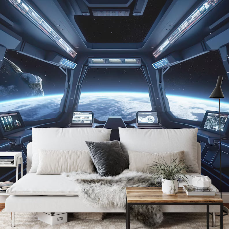 Wallpaper, Spaceship Window View Wall Mural