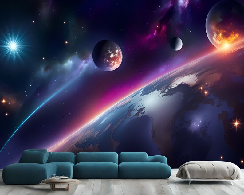 Outer Space Galaxy Mural Wallpaper