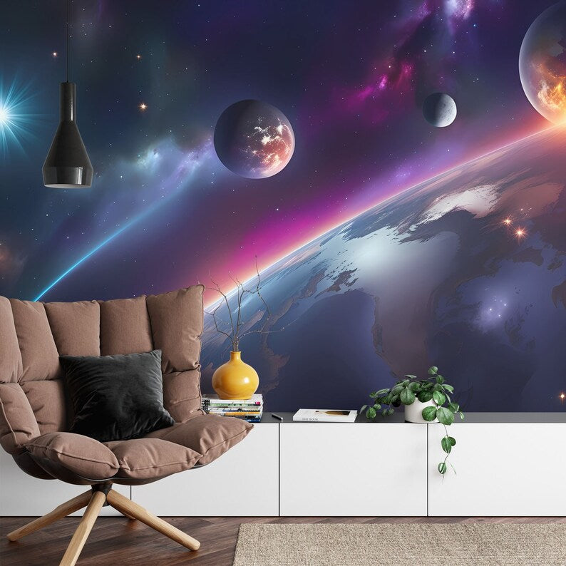 Outer Space Galaxy Mural Wallpaper