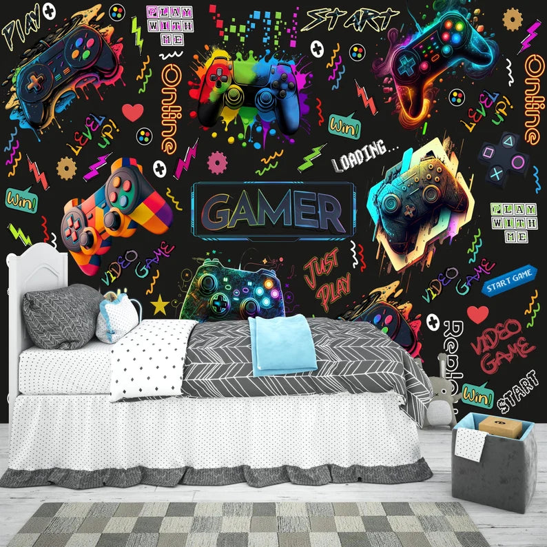 Gaming Room Wallpaper Mural Kids Room Decor