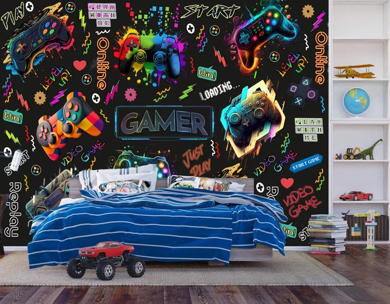Gaming Room Wallpaper Mural Kids Room Decor