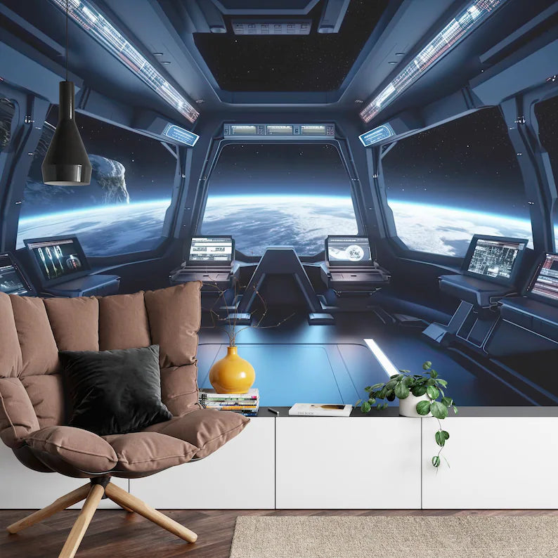 Wallpaper, Spaceship Window View Wall Mural