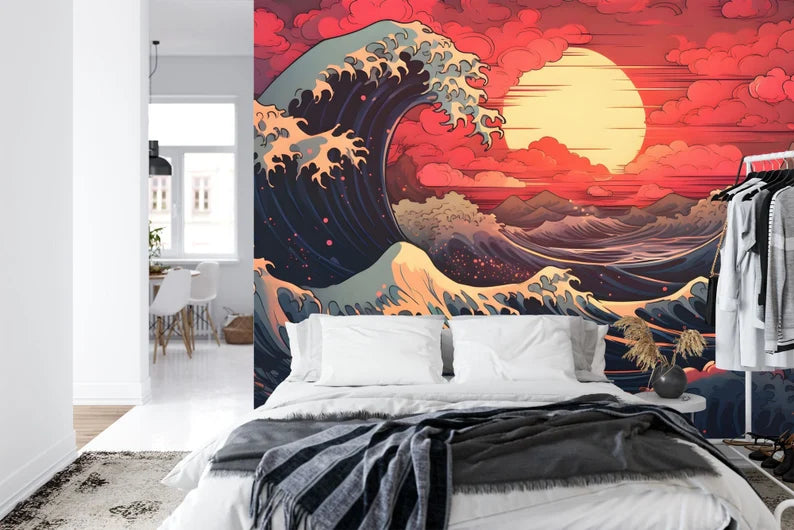 Ocean Sunset Wall Mural, Peel and Stick Wallpape