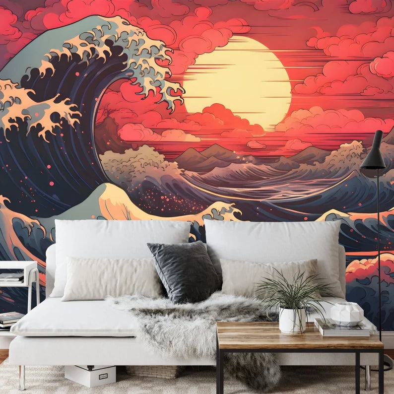 Ocean Sunset Wall Mural, Peel and Stick Wallpape