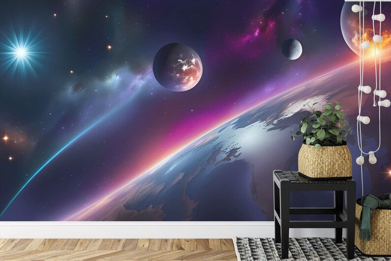 Outer Space Galaxy Mural Wallpaper